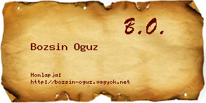 Bozsin Oguz névjegykártya